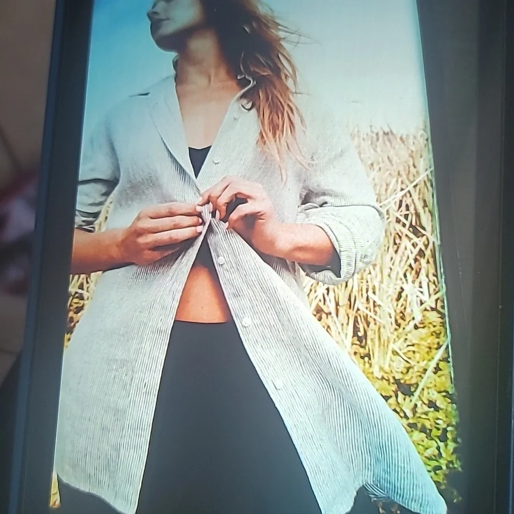 Jones NY Signature Long  Tunic Shirt Dress 60% Linen Plus SZ 3XLT - Picture 15 of 16